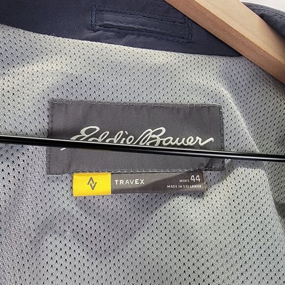 Eddie Bauer Jacket Mens 44 Blue Travex Sport Coat Blazer Travel Performance - Picture 8 of 11